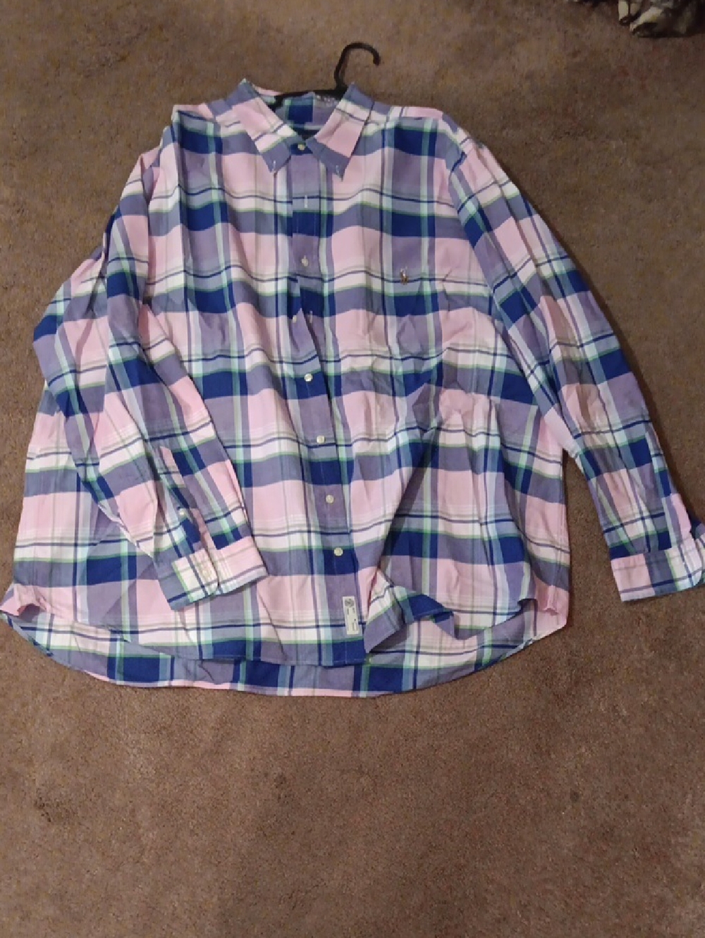 Polo by Ralph Lauren Pink and Blue Plaid Button-Down Shirt
